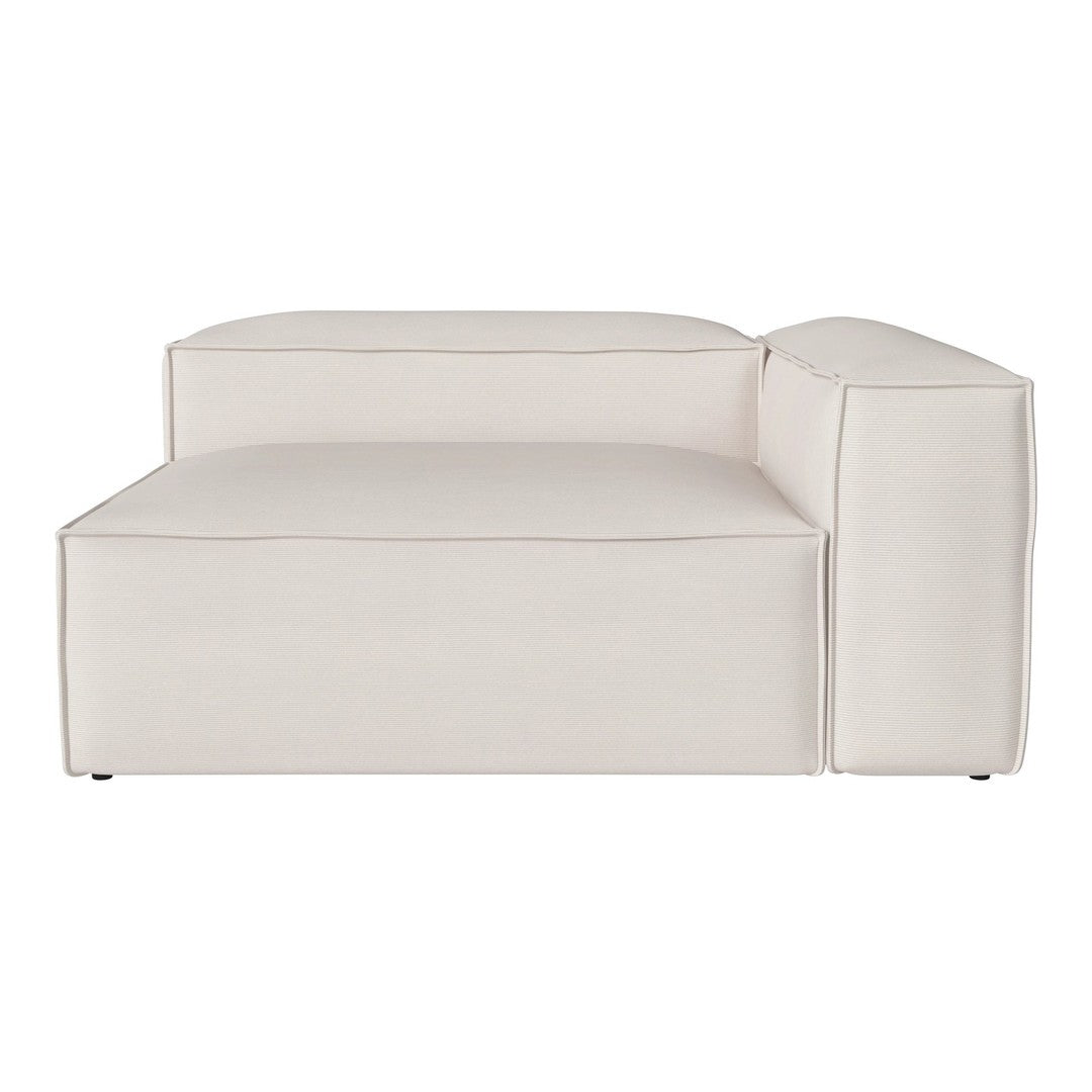 Soft cream-colored upholstered sofa with a sleek, modern design and minimalistic patterns. Ideal for contemporary decor.