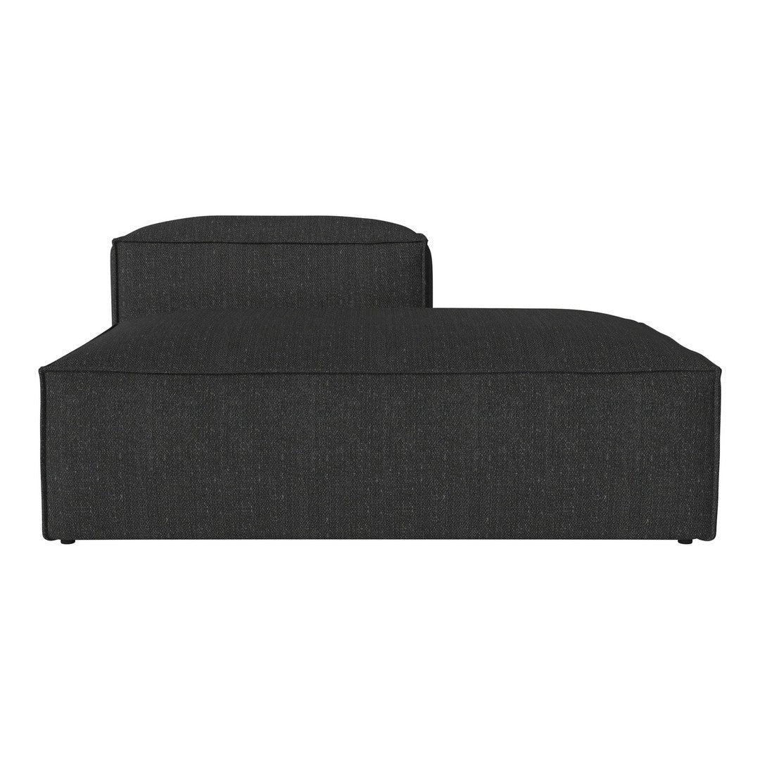 Modern charcoal gray sectional sofa with a sleek, minimalist design and subtle textured fabric. Perfect for any space.