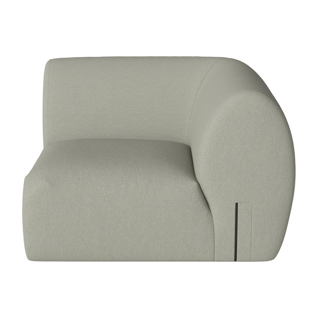 Light gray contemporary armchair with smooth, minimalist design and rounded edges, perfect for modern decor.