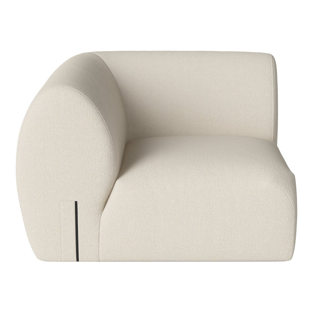 Beige modern sofa with a rounded arm and smooth, minimalistic design. Perfect for contemporary interiors.