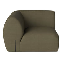 Sleek olive green sofa with a smooth, modern texture and subtle vertical pattern. Perfect for contemporary interiors.