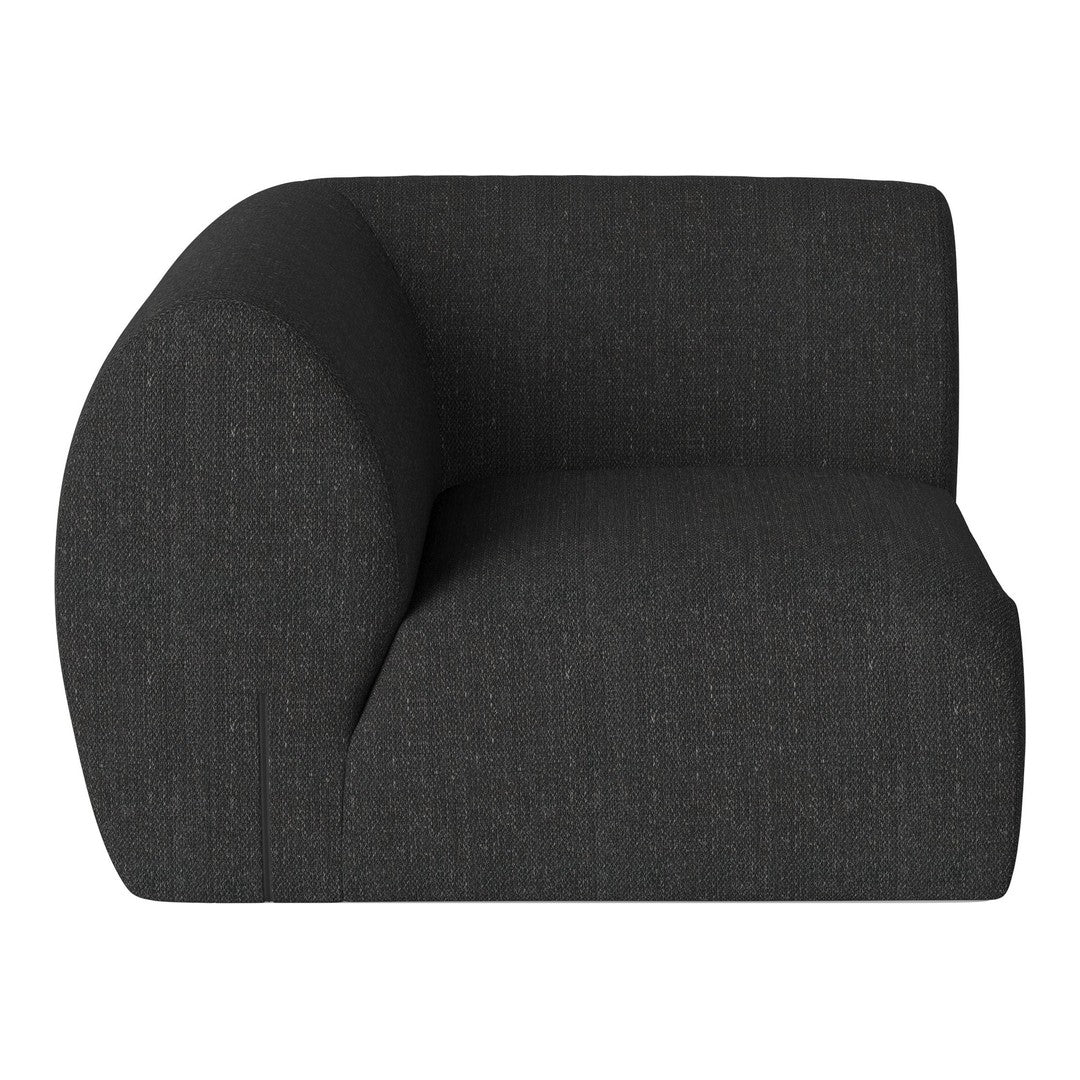 Contemporary dark gray upholstered chair with a textured, woven pattern for modern interiors.