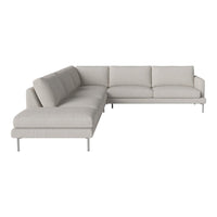 Light gray sectional sofa with a modern fabric texture and clean lines, perfect for contemporary living spaces.
