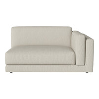 Cream-colored upholstered sofa with a textured pattern, offering a modern and cozy design.