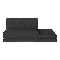 Modern gray sectional sofa with clean lines and a textured fabric, perfect for contemporary living spaces.