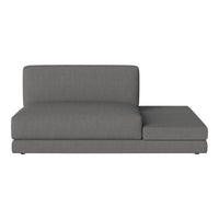 Gray minimalist sofa with clean lines and a simple design, perfect for modern living spaces.