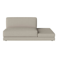 Beige modular chaise lounge with a minimalist design and smooth fabric texture. Perfect for modern interiors.