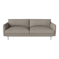 Modern beige sofa with clean lines, featuring a smooth fabric surface and minimalistic design. Ideal for contemporary decor.