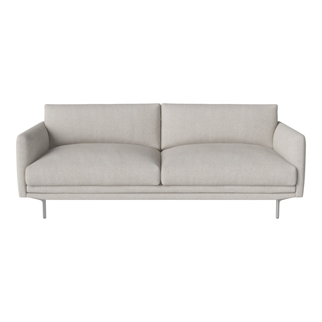 Light gray modern sofa with a sleek design and smooth texture, featuring a simple, minimalist aesthetic.