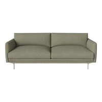 Light olive green sofa with a modern, textured fabric and sleek metal legs, perfect for contemporary living spaces.