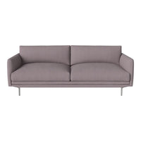 Light gray sofa with a minimalist design, featuring smooth fabric and no visible patterns.