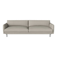 Light gray fabric sofa with clean lines and a modern design, featuring a minimalistic and sleek profile.