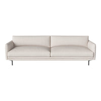 Light beige modern sofa with a smooth fabric finish and clean lines, featuring minimalist design and no patterns.
