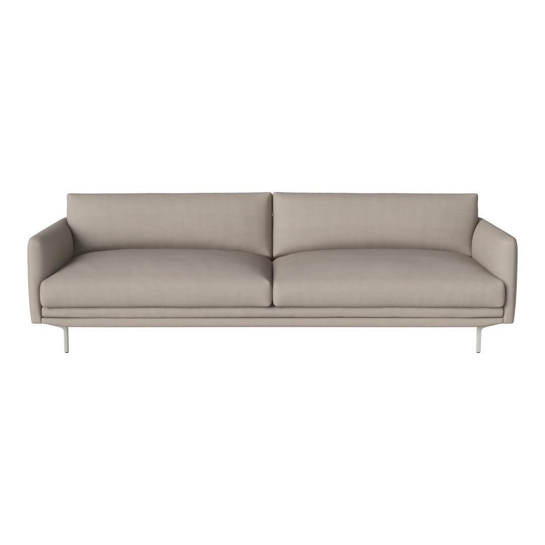 Light beige modern sofa with a smooth, solid fabric and clean lines, perfect for contemporary interiors.