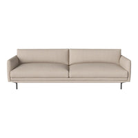 Beige contemporary sofa with sleek lines and minimalistic design, perfect for modern living spaces.