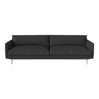 Modern gray sofa with a sleek, minimalist design and smooth fabric texture. Perfect for contemporary interiors.