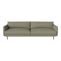 Sleek, modern sofa in soft olive green fabric with clean lines and minimalist design, perfect for contemporary decor.