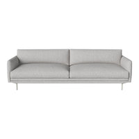 Light gray modern sofa with a minimalist design and smooth fabric texture, featuring subtle, understated patterns.