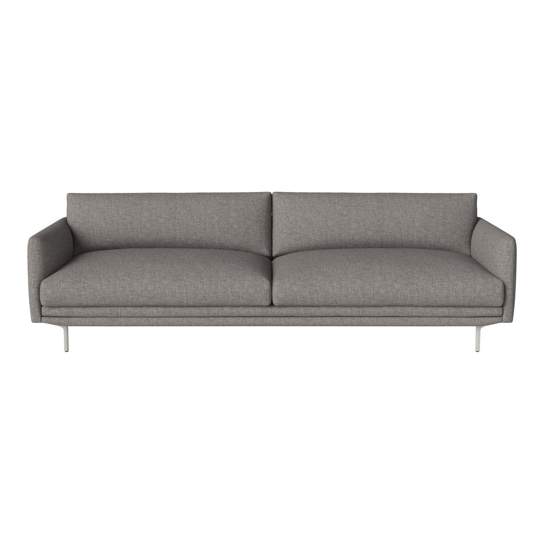 Gray upholstered sofa with a clean, modern design and smooth, minimalist lines. Perfect for contemporary interiors.