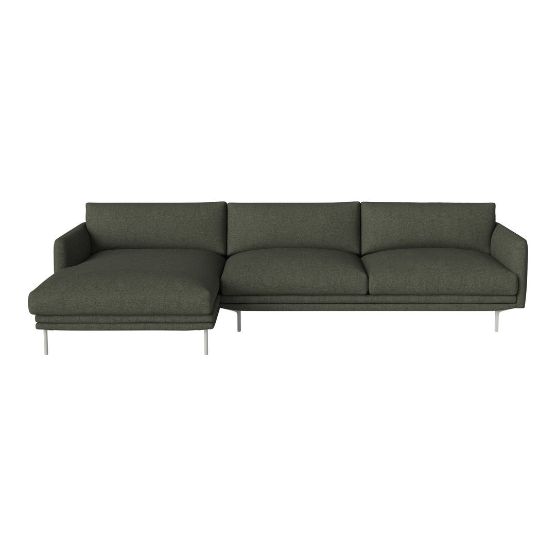 Modern green sectional sofa with a textured pattern and sleek metallic legs. Perfect for contemporary living spaces.