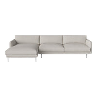 Light gray modern sectional sofa with smooth fabric and minimalist design. Perfect for contemporary decor.