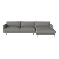Modern gray sectional sofa with clean lines and minimalist design, upholstered in soft fabric for a sleek look.
