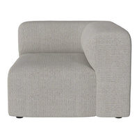 Light gray corner sofa with a soft, textured fabric and minimalist design. Perfect for modern living spaces.
