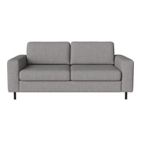 Gray upholstered sofa with a sleek, minimalist design and subtle textured pattern. Perfect for modern living spaces.