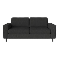 Modern gray fabric sofa with clean lines and minimalistic design, perfect for contemporary living spaces.