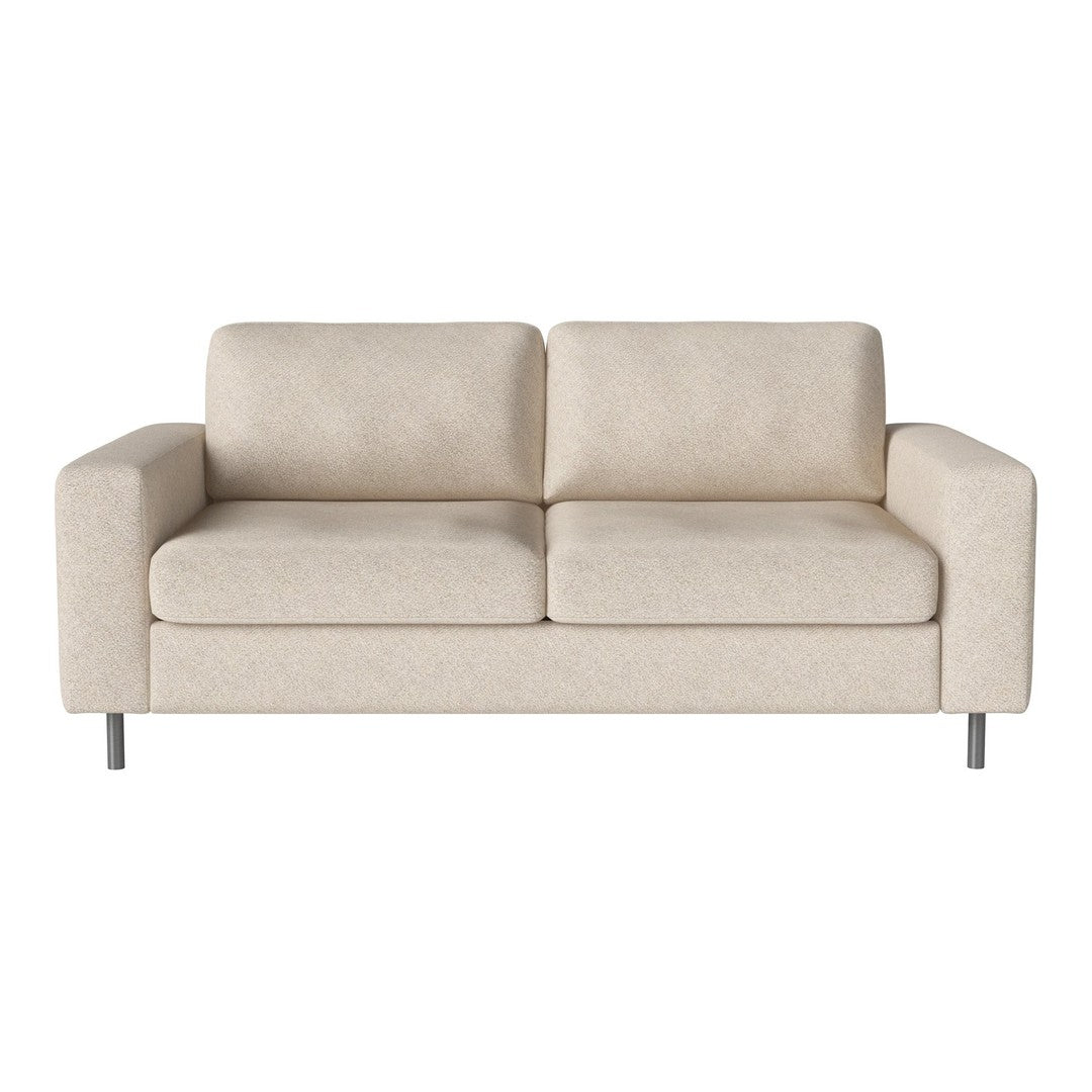 Beige modern sofa with clean lines and soft fabric, featuring a minimalist design and subtle texture. Perfect for any decor.