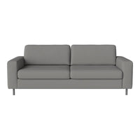 Gray modern sofa with clean lines and a minimalist design, perfect for contemporary living spaces.
