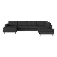 Modern dark gray sectional sofa with a sleek, minimalist design and clean lines. Perfect for contemporary living spaces.