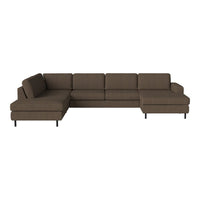 Brown sectional sofa with a sleek, modern design and subtle texture. Perfect for contemporary living spaces.