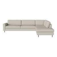 Modern light gray sectional sofa with clean lines and subtle texture, perfect for contemporary living spaces.