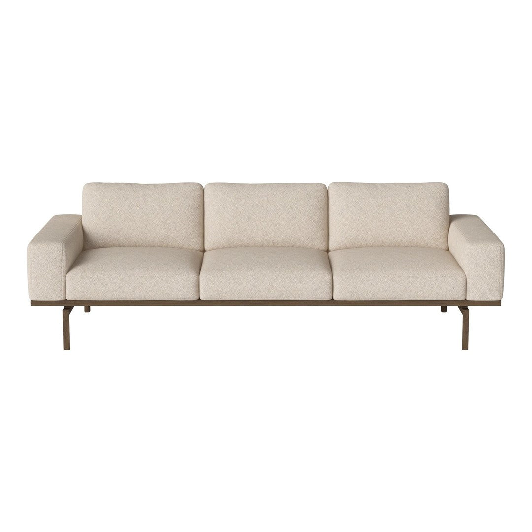 Light beige modern sofa with smooth upholstery and clean lines, perfect for contemporary living spaces.