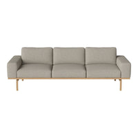 Light gray sofa with clean lines, featuring solid wood legs and a minimalist design, perfect for modern interiors.