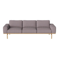 Gray fabric sofa with a simple, clean design and light wooden legs, ideal for modern home decor.