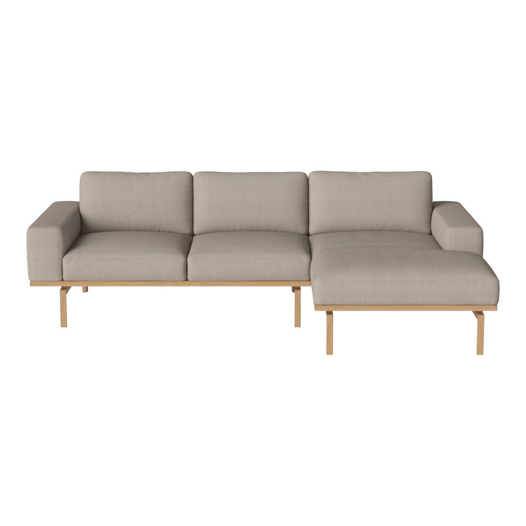 Modern gray sofa with clean lines and simple pattern, featuring natural wood legs for a stylish look.