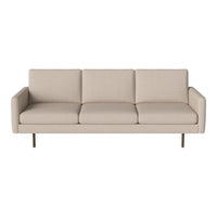 Light beige sofa with a smooth, minimalist design and clean lines. Perfect for modern living spaces.