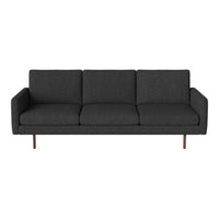 Dark gray upholstered sofa with a sleek, minimalist design and subtle texture. Ideal for modern living spaces.