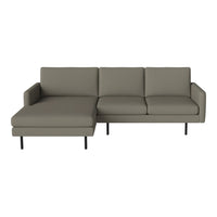 "Modern sectional sofa in muted olive green with clean lines and smooth fabric, perfect for contemporary interiors."