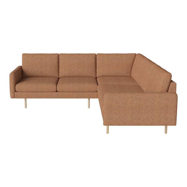 Brown linen sectional sofa with clean lines and subtle texture, perfect for modern living spaces.