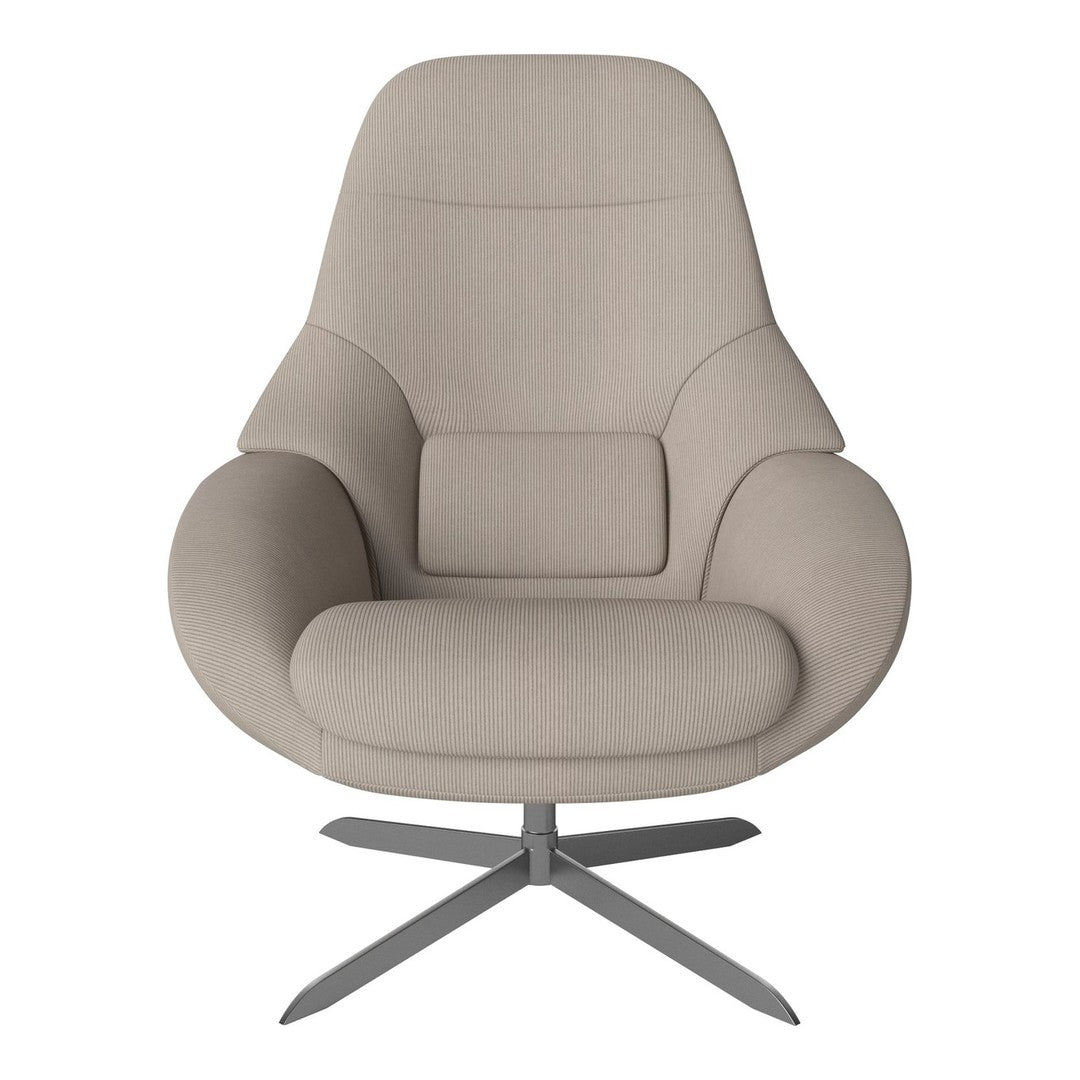Stylish beige armchair with a smooth, minimalistic design and soft, elegant contours. Perfect for modern decor.