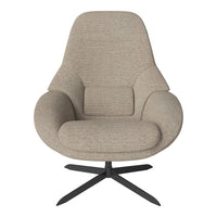 Beige textured upholstery on a modern chair with a sleek black metal base. Ideal for contemporary decor.