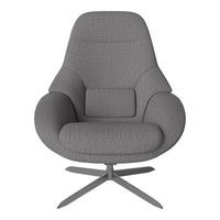 Gray upholstered chair with a subtle textured pattern and sleek metal base. Modern design for stylish interiors.