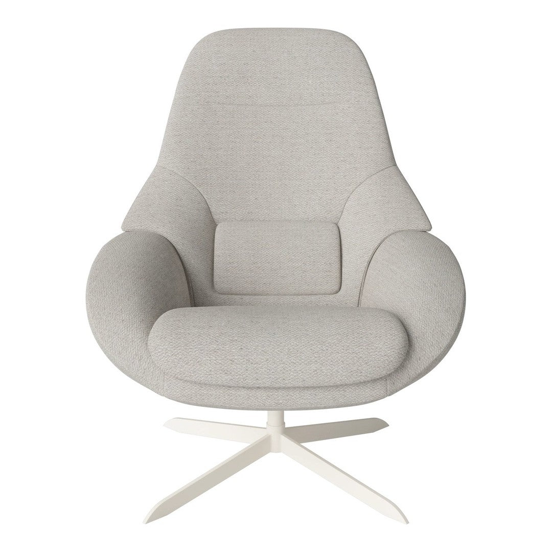 Light gray upholstered chair with smooth, modern lines and a minimalist design. Ideal for contemporary interiors.