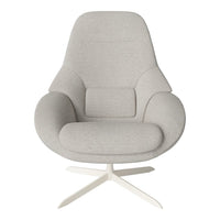 Light gray upholstered chair with smooth, modern lines and a minimalist design. Ideal for contemporary interiors.