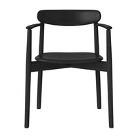 Sleek black chair with a minimalist design and smooth, contemporary lines. Perfect for modern interiors.