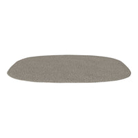 Oval gray area rug with a textured pattern, ideal for modern home decor.