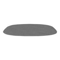 Gray, textured mat in an oval shape with a smooth, modern design, perfect for contemporary decor.